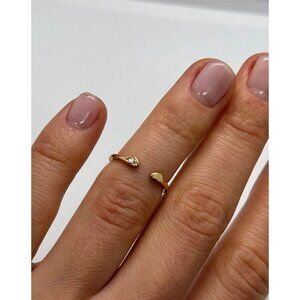 925 STERLING SILVER GOLD PLATED CZ RING SIZE 5